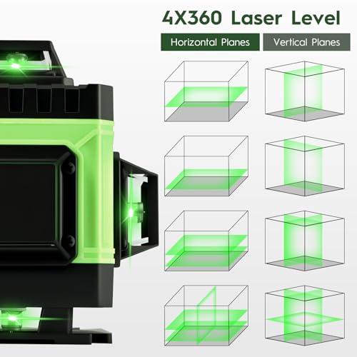 Niveau Laser 4D 16 Lignes rechargeable, parfait pour le chantier, étanche et anti-poussière, avec télécommande