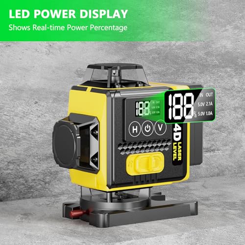 【Mode Impulsion】Laser Autonivelant 360° 16 Lignes IP54 Chantier Professionnels Bâtiment Affichage Numérique 2x Batterie