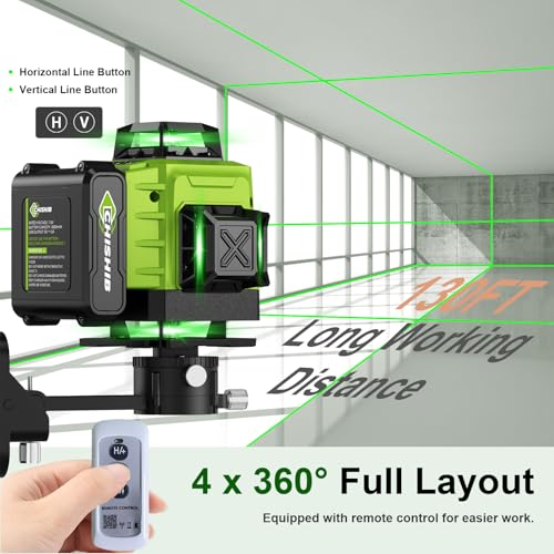 "Kit Niveau Laser 4D Auto-Nivelant 360° - Base Rotative et Accessoires pour Constructeurs, Rénovateurs et Ménages - Nive