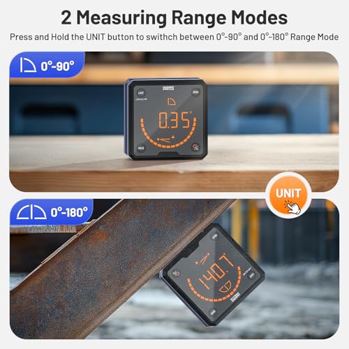 Huepar Pro Niveau Electronique Inclinometre Numérique avec écran LCD pour la Construction et le Travail du bois