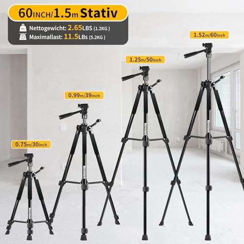 Niveau laser Niveau Laser mit répied 3x360° autonivelant vert rotatif 5200mAh batterie rechargeable 59.9 inch trepied ré