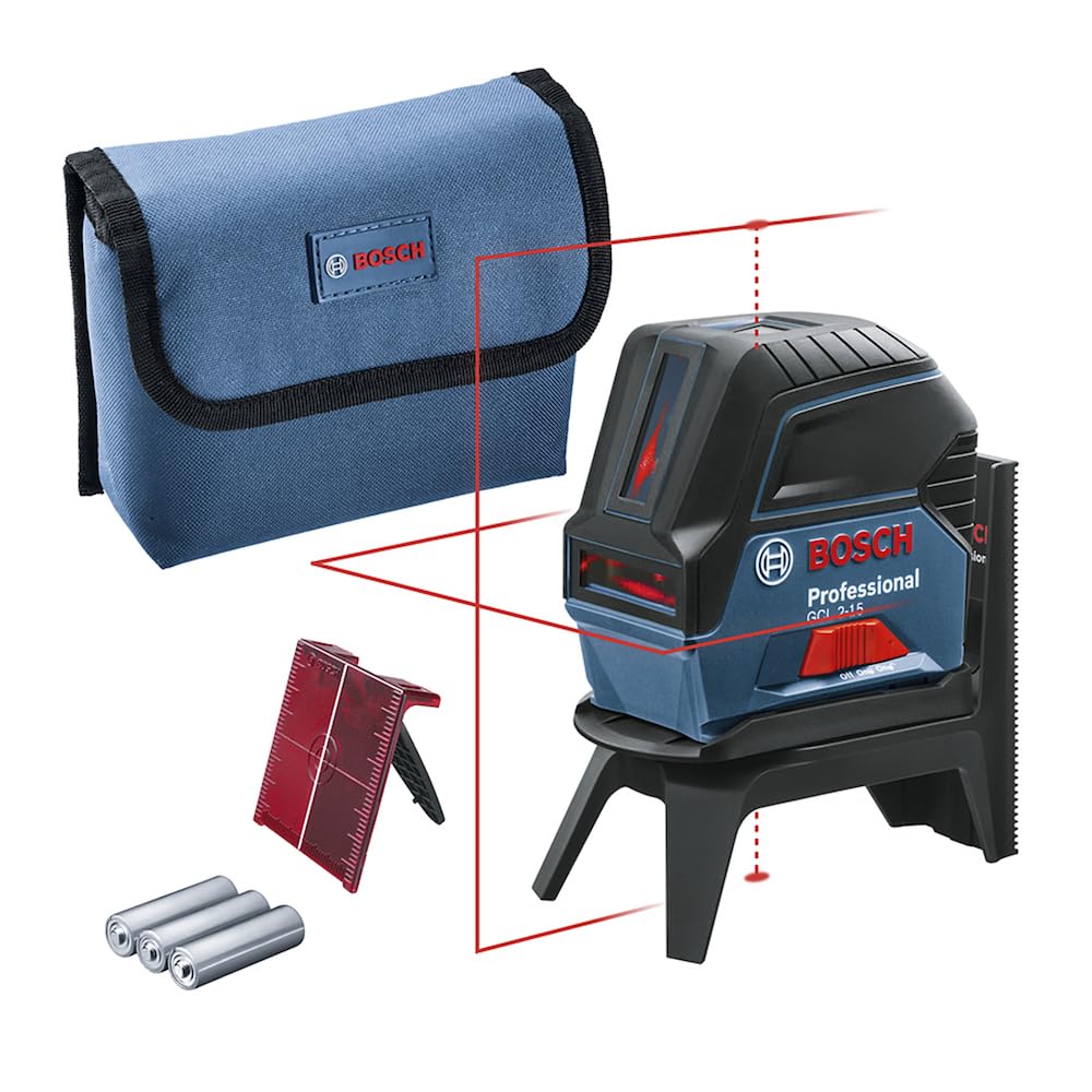 Laser Bosch Professional pour l'intérieur avec points d'aplomb et portée de 15 mètres