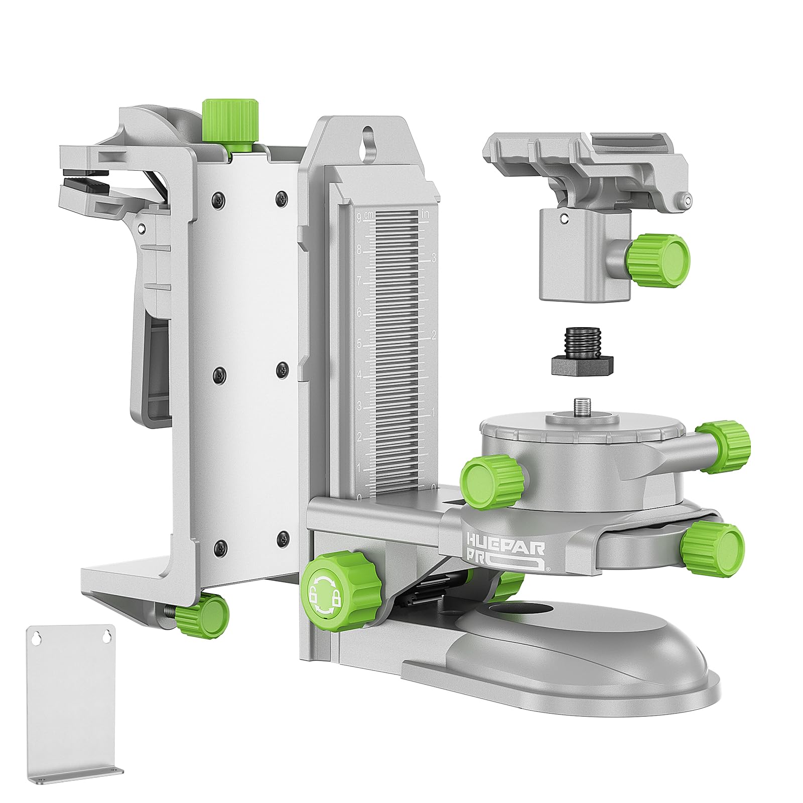 Huepar Pro Adaptateur de Niveau Laser, Rotation 360°, Réglage Fin Front/Back/Left/Right/Up/Down, Support Magnétique et C