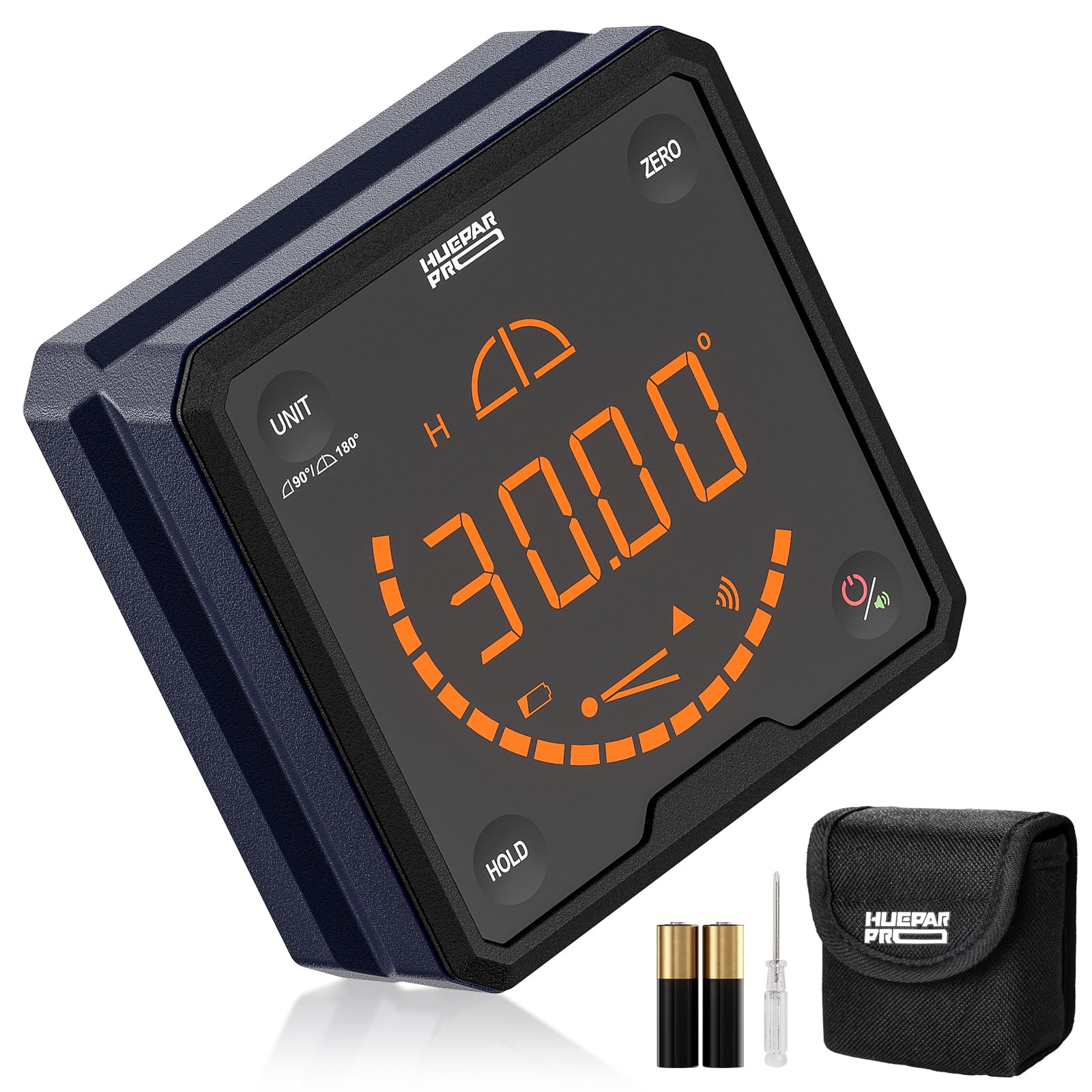 Huepar Pro Niveau Electronique Inclinometre Numérique avec écran LCD pour la Construction et le Travail du bois